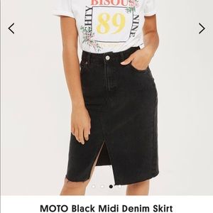topshop midi denim skirt